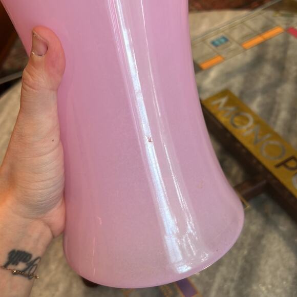 Beautiful Vintage Y2k 2000s Light pink large glass vase - Picture 6 of 6